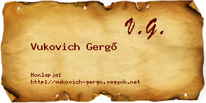 Vukovich Gergő névjegykártya
